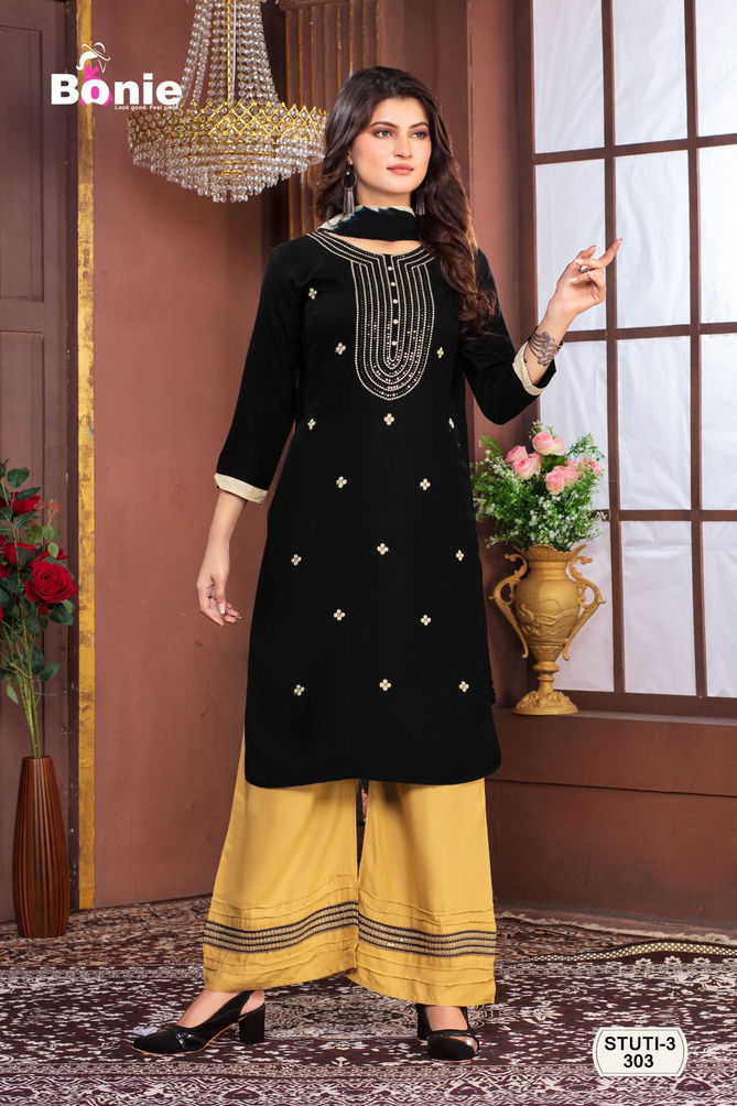 Bonie Stuti Vol 3 Casual Kurti With Bottom Dupatta Collection
